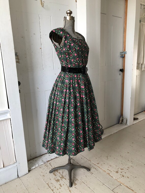 1950s Cotton Day Dress 3 pc Ensemble Elinore Gay … - image 3