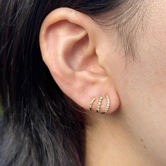 18k Ear Cuff Keine Beschichtung, solides Gold