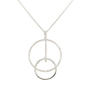 Platinum Circle Pendant. Natural diamonds. No Plating, actual solid gold. harmony pendant. Double pendant.  Platinum 950. April Birthstone.