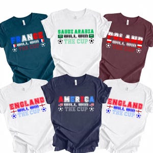 Camiseta de aficionado al fútbol con el lema "Orgullo del país", diseño "Ganaremos la copa", camiseta para el día del partido, seguidor de un equipo internacional, regalo para aficionados al deporte.