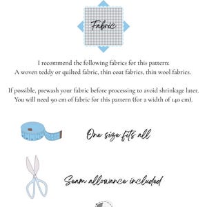 PDF sewing pattern hooded headscarf "cuckoo" Atelier Ninsch // Scoodie, scarf, beginner friendly, A4, A0, US letter size // English & German image 5