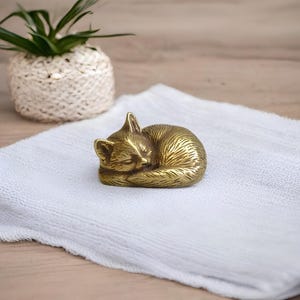 Handgefertigte Messing schlafende Katzen Figur: Vintage Style Home Decor Geschenk