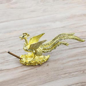フェニックス香炉 - 真鍮製香立て - 手作りフェニックス装飾 - ユニークなホームデコレーション用メタルアート - スピリチュアルギフトアイデア