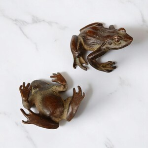 Grenouilles En Bronze Antique - Objet Décoratif Fait Main - Occasion En Bon état