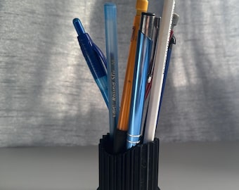 Soporte para bolígrafos y pinceles de maquillaje de escritorio con forma de columna griega