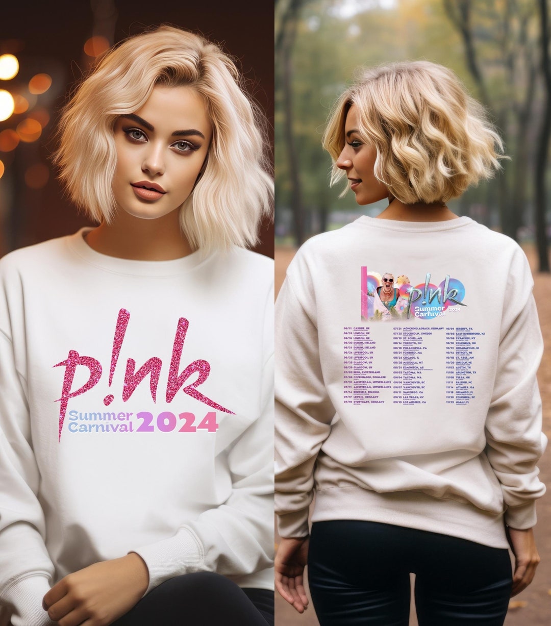 P!nk Pink Summer Carnival 2024 Tour Sweatshirt, Pink Fan Lovers Shirt,music Tour 2024 Shirt