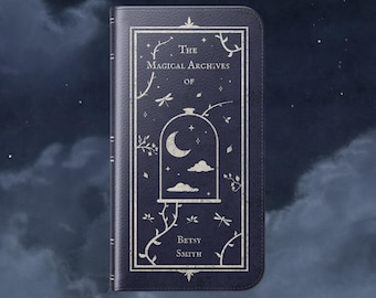 Personalized Grimoire Book Wallet Phone Case Book Lover Gift Bookish Gift Witchy Gift Initials Name - iPhone 18 17 16 15 14 13 Samsung S26