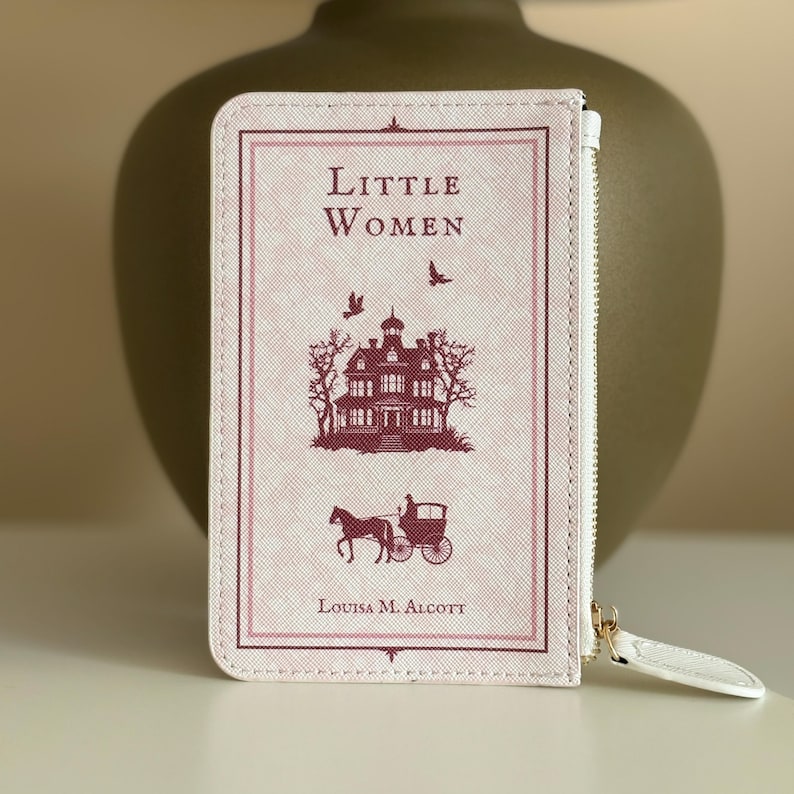 Little Women Slim Book Wallet | Mini Zipper Pouch, Card Holder and Coin ...