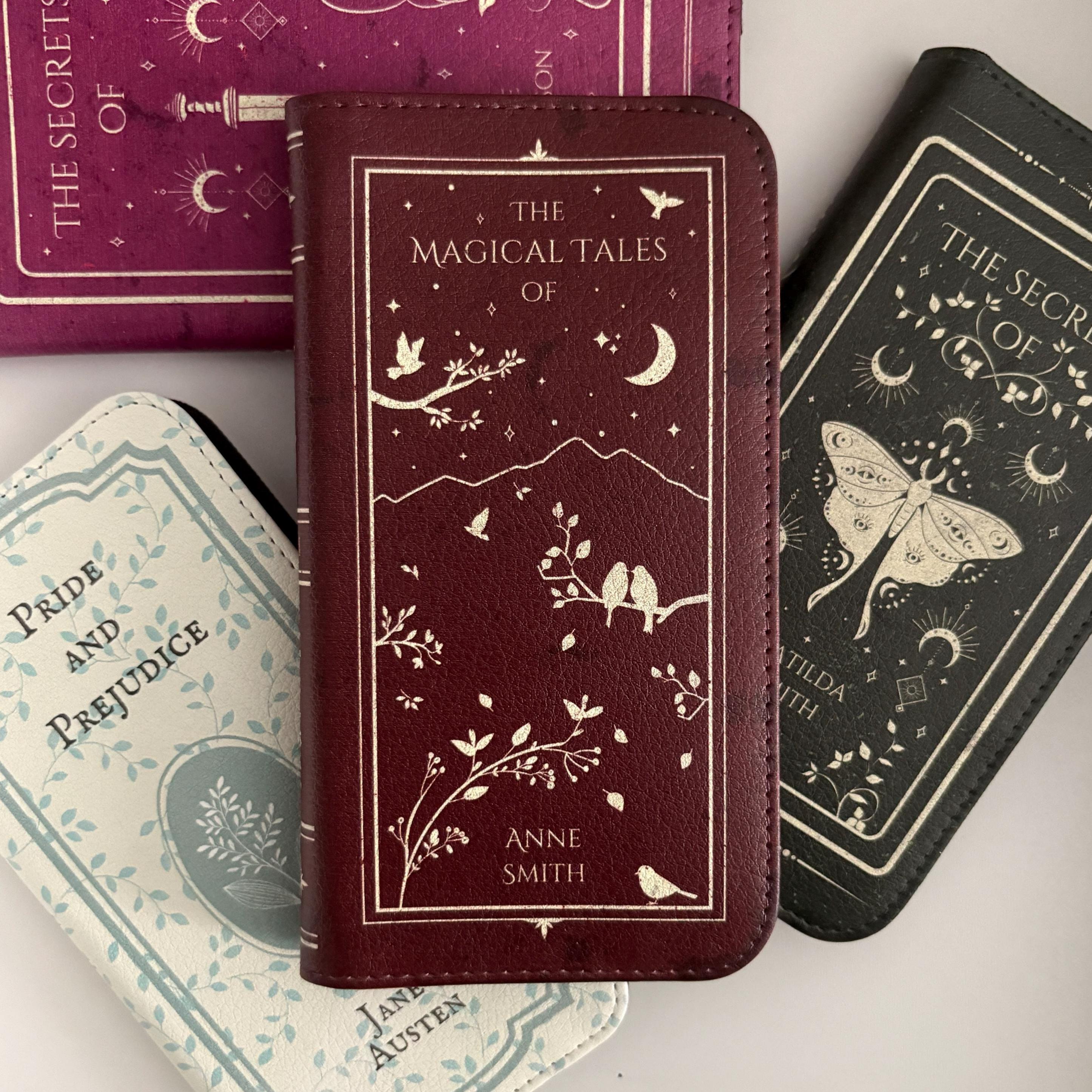 Personalized Book Wallet Phone Case Vegan Leather Phone Case Book Lover ...