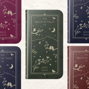 Funda de teléfono con billetera de libro personalizada Funda de teléfono de cuero vegano Regalo para amantes de los libros Vintage Antique - iPhone 16 15 14 13 12 11 Pro Plus Max Samsung