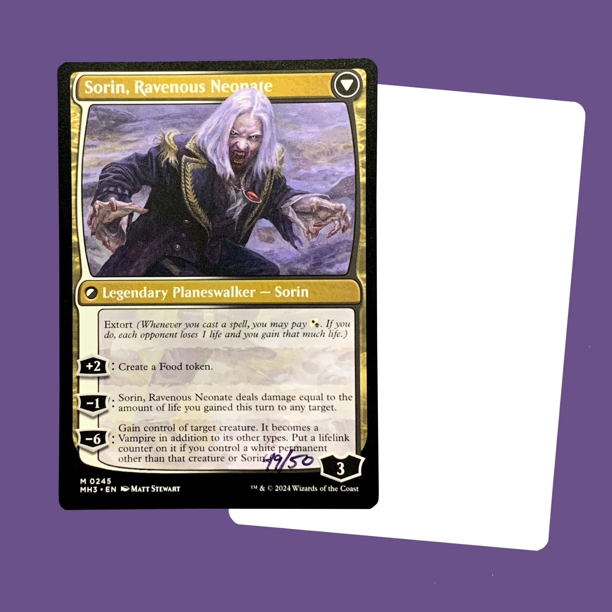 sorin cards mtg Sorin, Ravenous Neonate, Signed Artist Proof Card Legendary Planeswalker Sorin, Lord of Innistrad (Duel