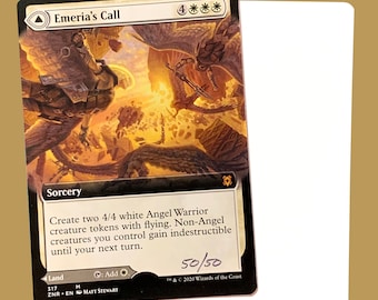 Tarjeta de prueba de artista de arte extendida firmada con llamada de Emeria