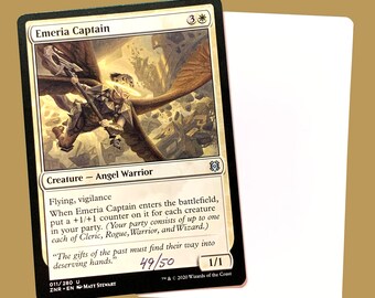 Tarjeta de prueba de artista firmada por el capitán Emeria