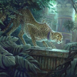 Pouncing Cheetah, signed giclee print