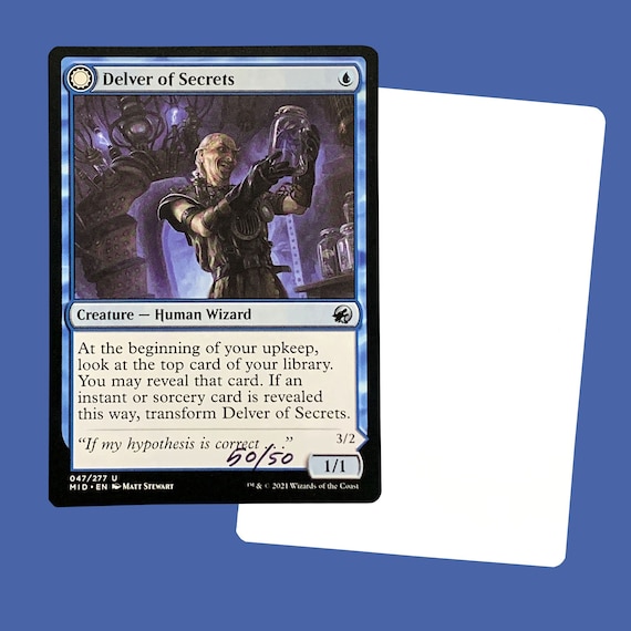 秘密を掘り下げるもの/Delver of Secrets スケッチ入りプルーフ