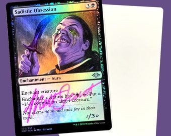 Sadistic Obsession signed Foil Artist Proof Card