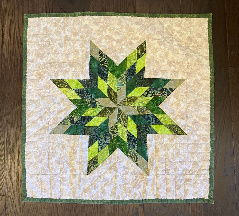Quilted shops Green Christmas Wall Hanging