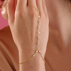 Hand Chain Bracelet, Zircon Hand Chain, Boho Hand Chain, Gold Finger Bracelet,Minimalist Hand Jewelry,Wedding Hand Jewelry,Statement Jewelry
