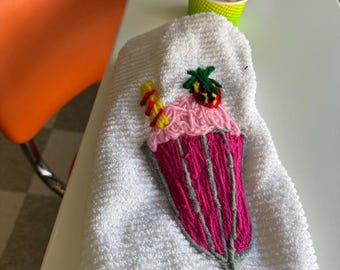 Ice Cream Kitchen Towel Dessert kitchen decor quirky towel summer dish towel hostess gift funny kitchen towel gift for her gift for cook