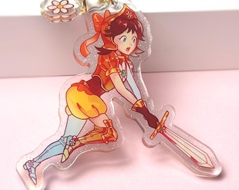 Princess Daisy Keychain | Super Mario Glitter Anime Acrylic Bag Charm