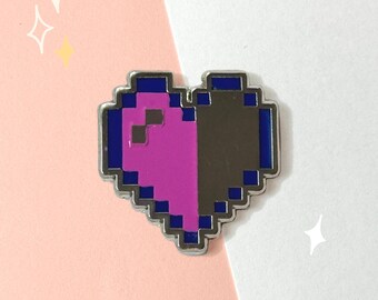 Pixel Heart Enamel Pin | Retro Gamer Subtle Gaming Lapel Pin