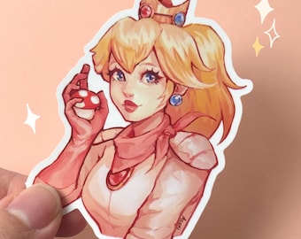 Princess Peach Sticker | Super Mario Die Cut Waterproof