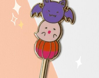 Halloween Dango Enamel Pin | Kawaii Spooky Cute Japanese Dessert Lapel Pin