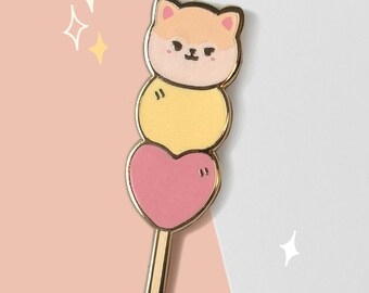 Dango Pomeranian Enamel Pin | Kawaii Japanese Dessert Dog Lapel Pin