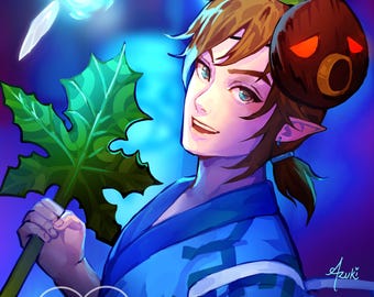 Yukata Link Art Print | Legend of Zelda Fan Art (5x7, 11x14)