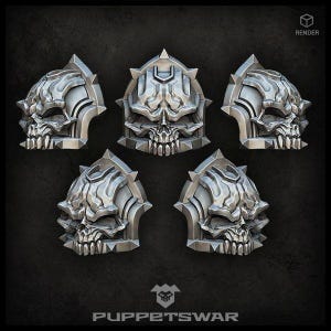 Skull Shoulder Pads - Wargaming - Puppetswar - Resin Cast