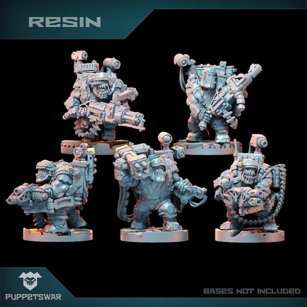Orc Ultimate Badasses Squad - Puppetswar - Resin Print - Tabletop Wargaming