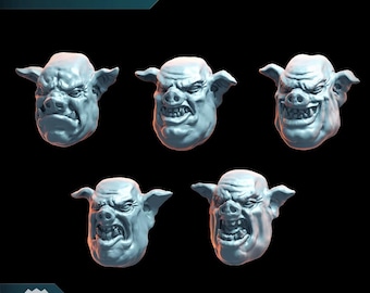 Orc Pig Heads  - Puppetswar - Resin Cast - Tabletop Wargaming