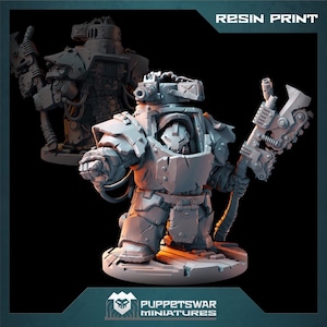 Orc Chieftain in buster armour - Puppetswar - Resin Print - Tabletop Wargaming