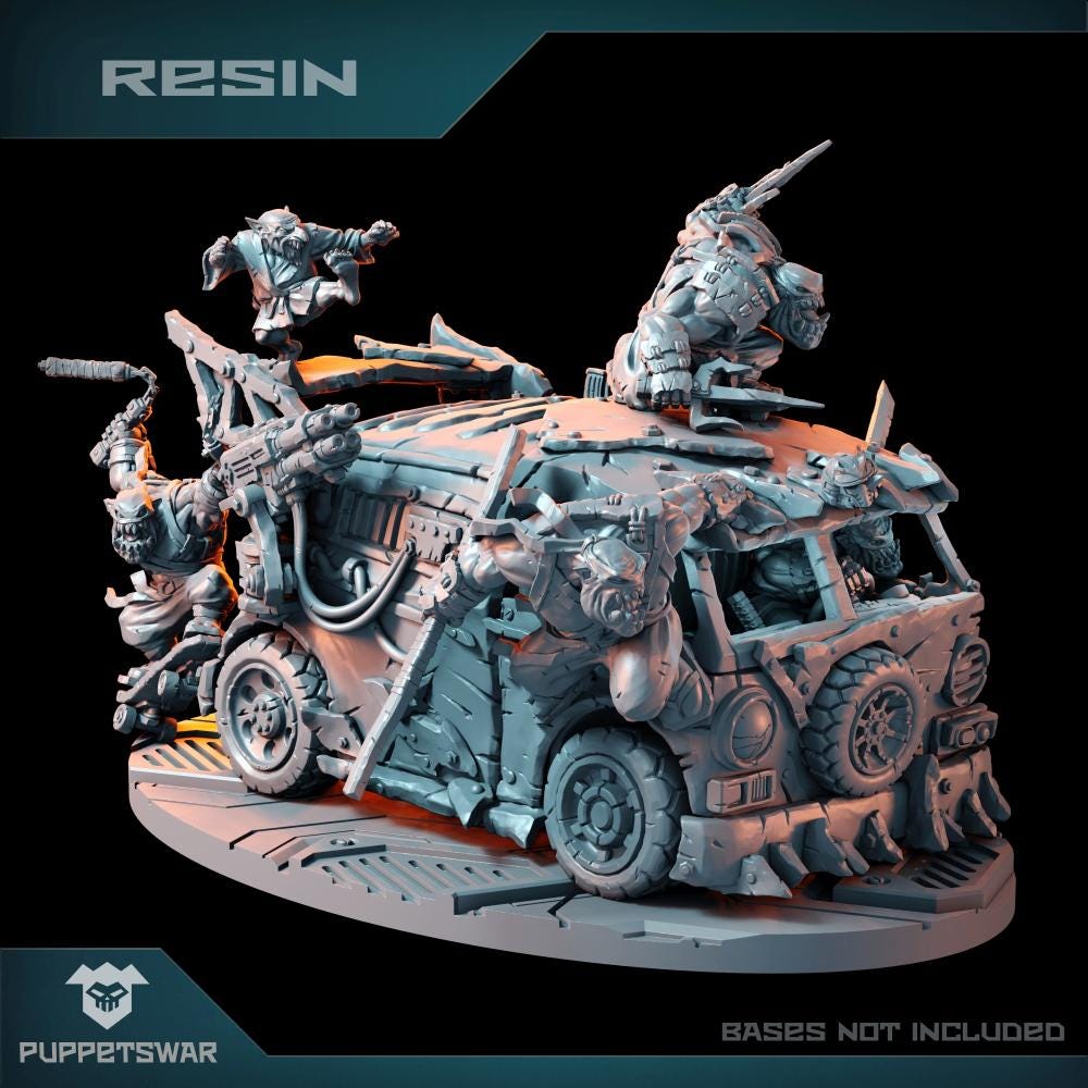 Orc Ninja Battle Van - Puppetswar - Resin Cast & Print - Tabletop Wargaming