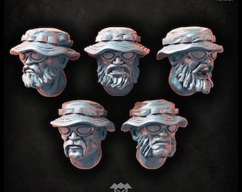 Guerilla Heads  - Puppetswar - Resin Cast - Tabletop Wargaming