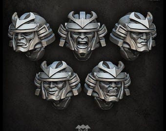 Samurai Köpfe - Puppetswar - Resin Cast - Tabletop Wargaming