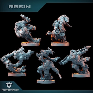 Banda de cohetes orcos - Puppetswar - Impresión en resina - Juegos de guerra de mesa