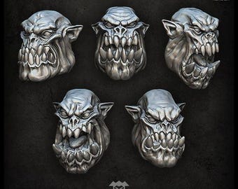 Orc Heads  - Puppetswar - Resin Cast - Tabletop Wargaming