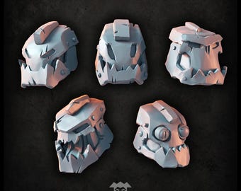Orc Bots Heads  - Puppetswar - Resin Cast - Tabletop Wargaming