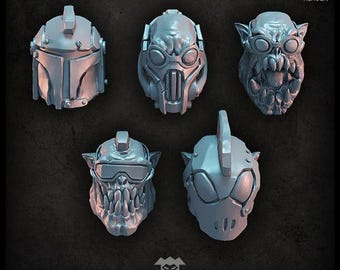 Rocket Orc Heads  - Puppetswar - Resin Cast - Tabletop Wargaming