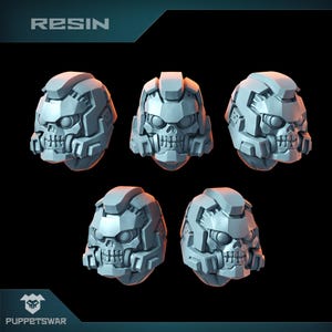 Reapers Helmets v4 - Wargaming - Puppetswar - Resin Cast