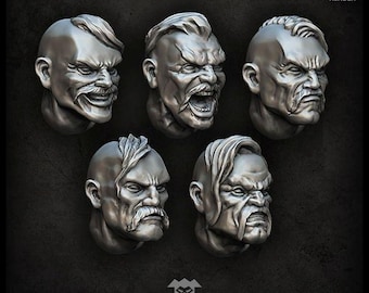 Cabezas de cosacos - Puppetswar - Resina - Juegos de guerra de mesa