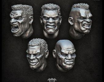 African Heads  - Puppetswar - Resin Cast - Tabletop Wargaming