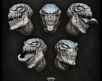 Cabeças de Pesadelos - Puppetswar - Fundição em Resina - Jogos de Guerra de Mesa