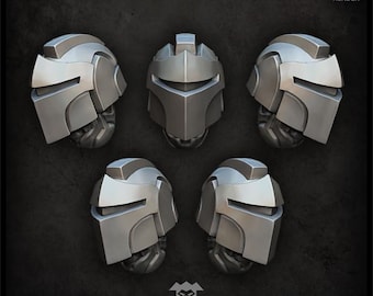 Capacetes de Cavaleiro - Puppetswar - Fundidos em Resina - Jogos de Guerra de Mesa