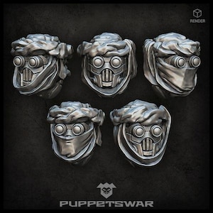 Desert Raiders Heads - Wargaming - Puppetswar - Resin Cast