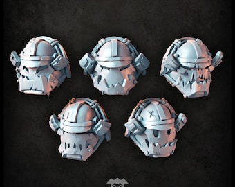 Masked Bushi Orc Heads  - Puppetswar - Resin Cast - Tabletop Wargaming