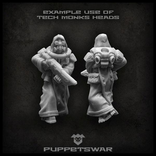 Tech Monks Heads - Puppetswar - Resin Cast - Tabletop Wargaming - Etsy