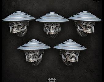 Ashigaru Reapers Köpfe - Puppetswar - Resin Cast - Tabletop Wargaming