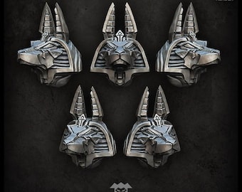 Cabezas de Anubis - Puppetswar - Resina fundida - Juegos de guerra de mesa